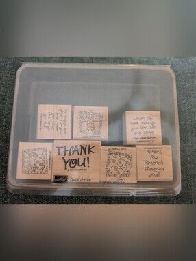 Stampin' Up! Wood Stamp Set QUICK AND CUTE set W/ Thank You Stamp Missing Piece